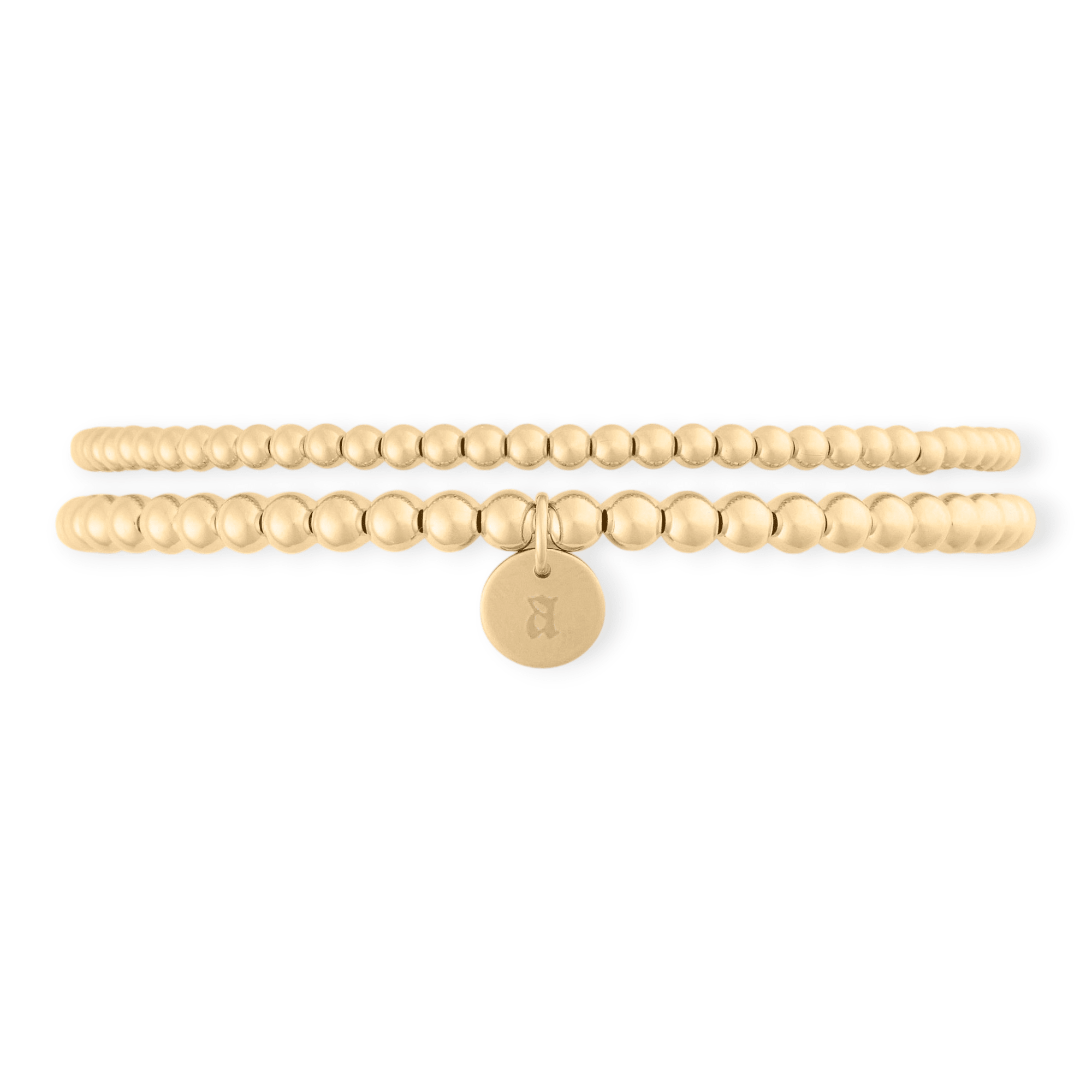 old english initial juno double bracelet stack (3+4mm) by Cuffed by Nano LLC at Shirley Shoppe