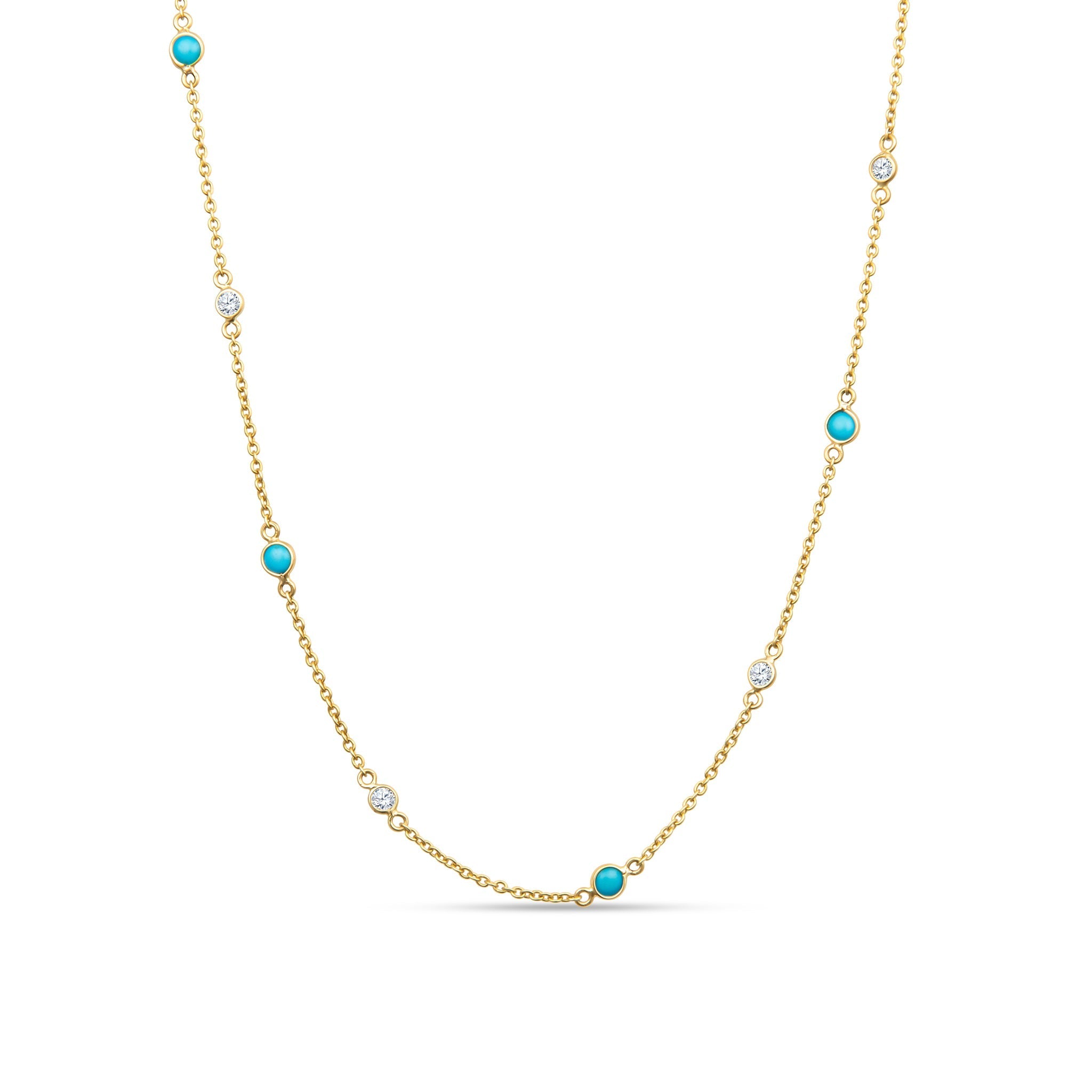 Olivia 14K Gold Dainty Necklace with White Diamonds by Christina Greene at Shirley Shoppe