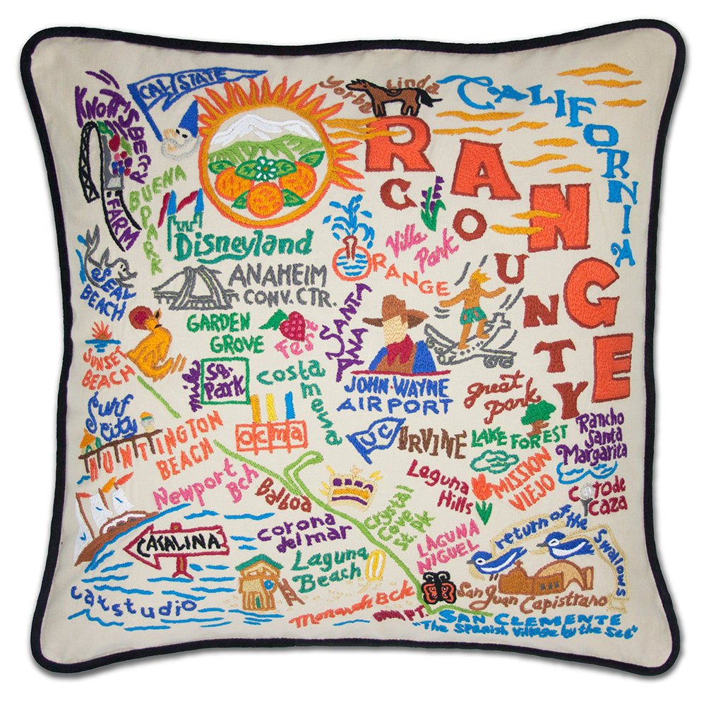 Orange County Hand - Embroidered Pillow by Quirks! at Shirley Shoppe