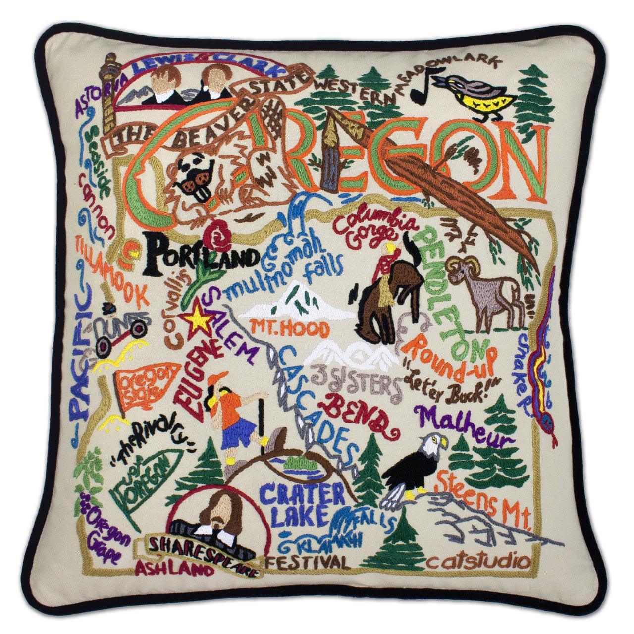 Oregon Hand - Embroidered Pillow by Quirks! at Shirley Shoppe