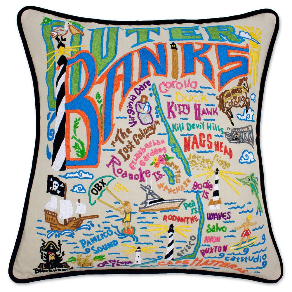 Outer Banks Hand - Embroidered Pillow by Quirks! at Shirley Shoppe