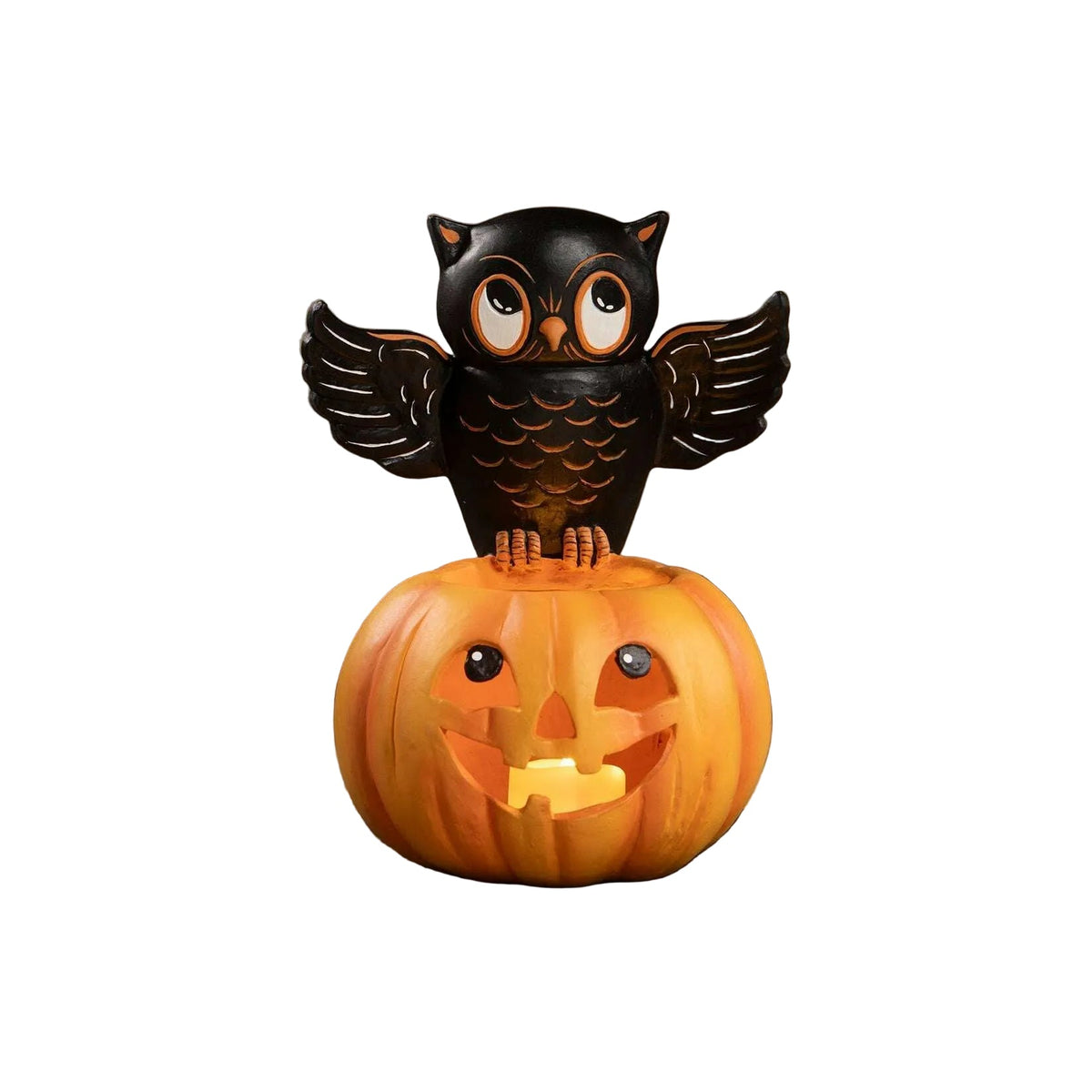 Owl on Jack O'Lantern | Halloween Decor | Bethany Lowe