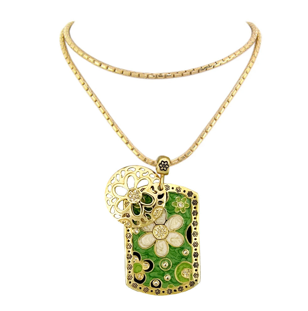 Art Deco Pendant Necklace — Daisy & Filigree Charm