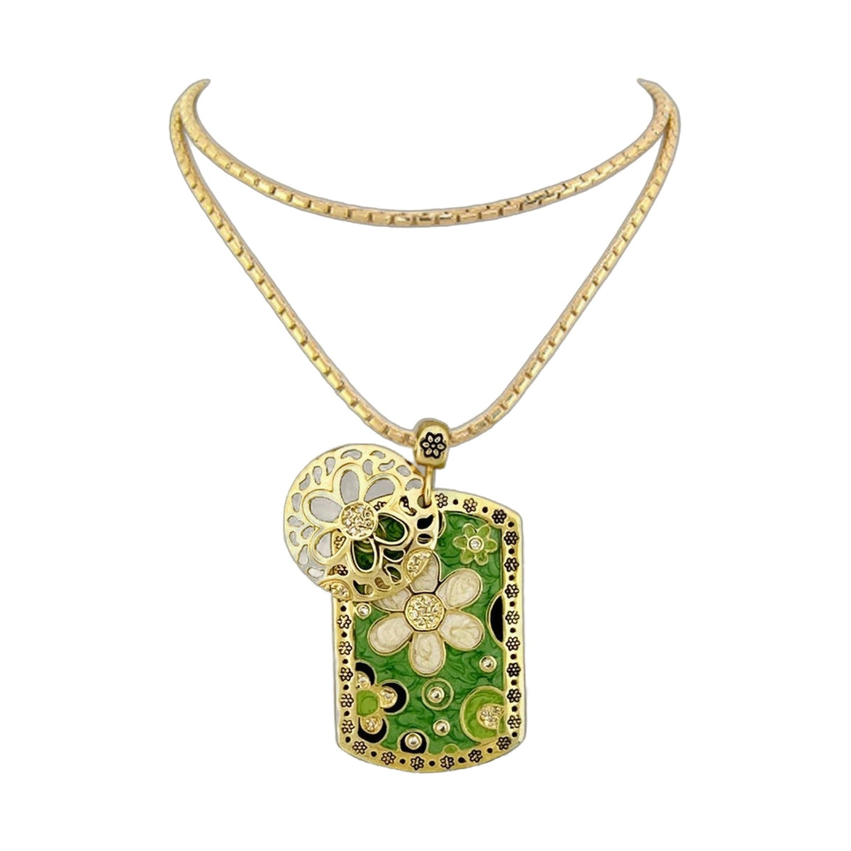 Art Deco Pendant Necklace — Daisy & Filigree Charm