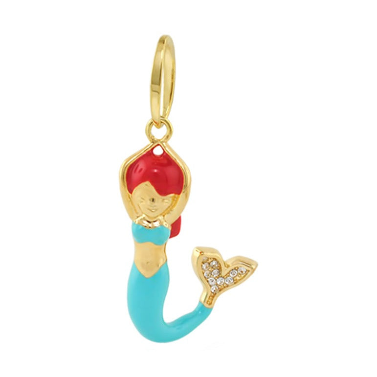 18K Gold Mermaid Pendant