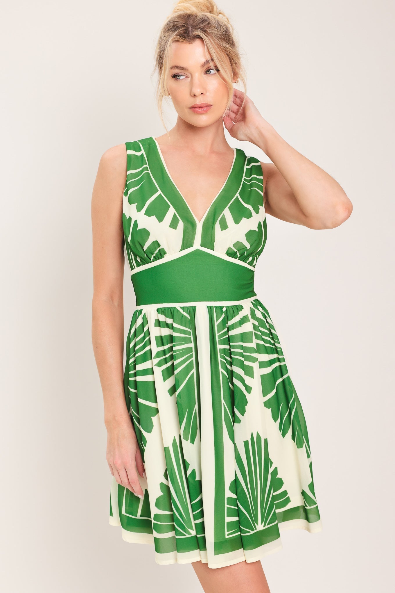 PALM BREEZE WOVEN MINI DRESS by Flying Tomato at Shirley Shoppe