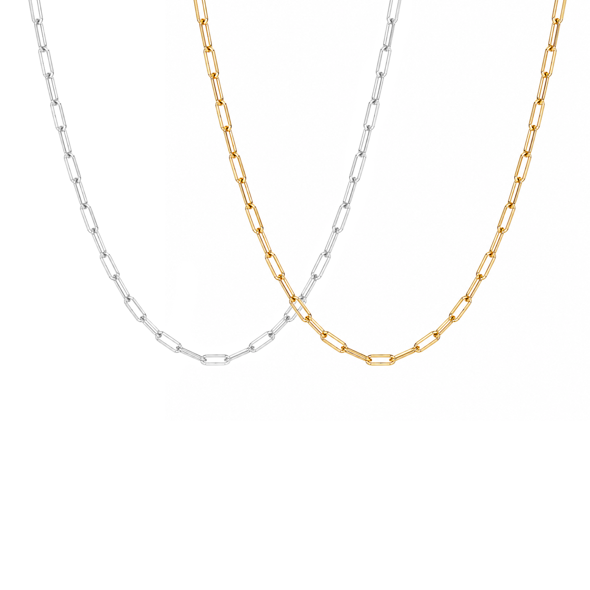 Elle Sterling Silver or Gold Plated Paperclip Link Chain