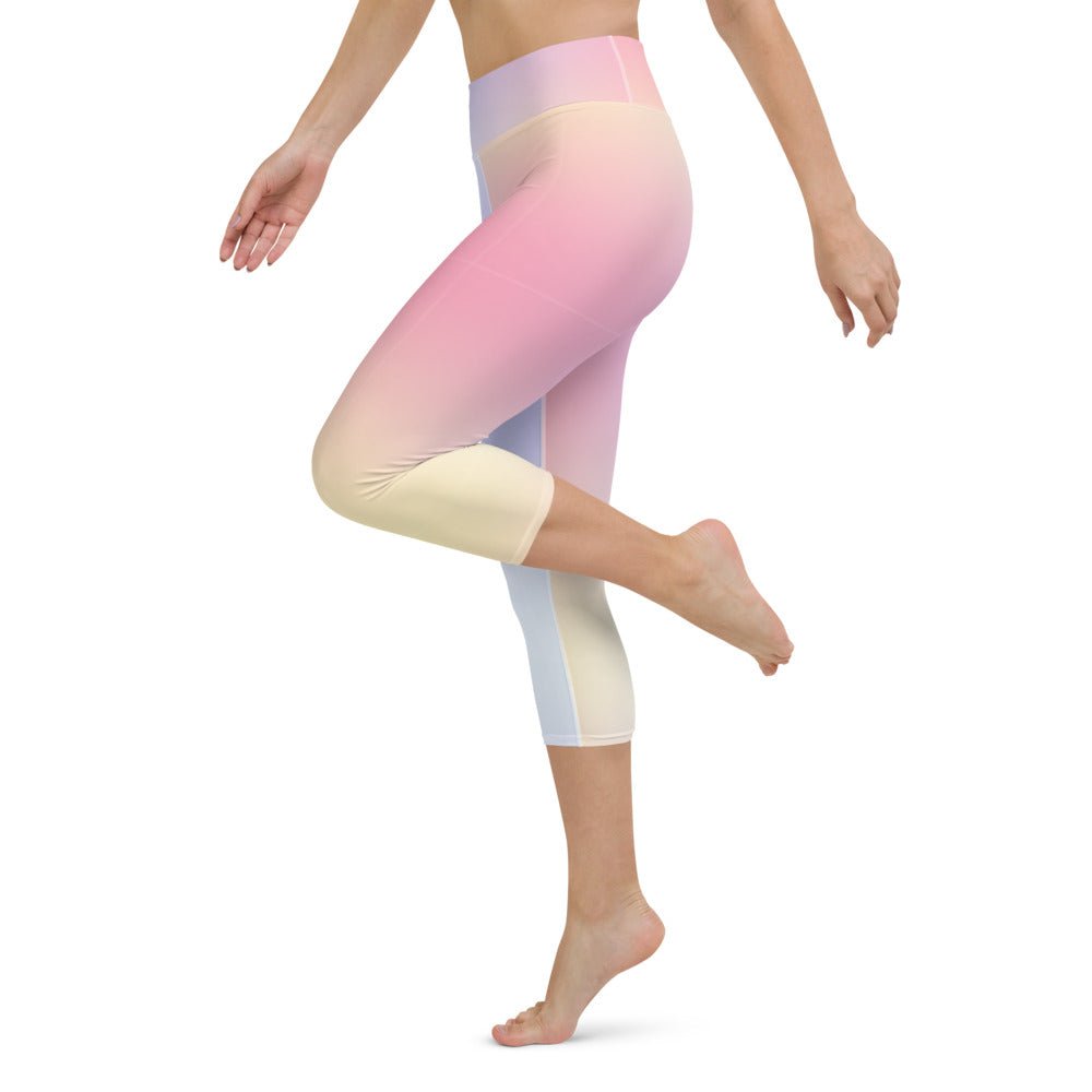 PARISIAN SUNSET YOGA CAPRI LEGGINGS by DARA SENDERS at Shirley Shoppe