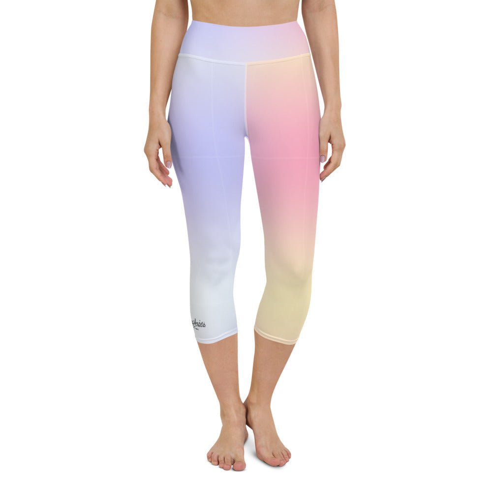 PARISIAN SUNSET YOGA CAPRI LEGGINGS by DARA SENDERS at Shirley Shoppe