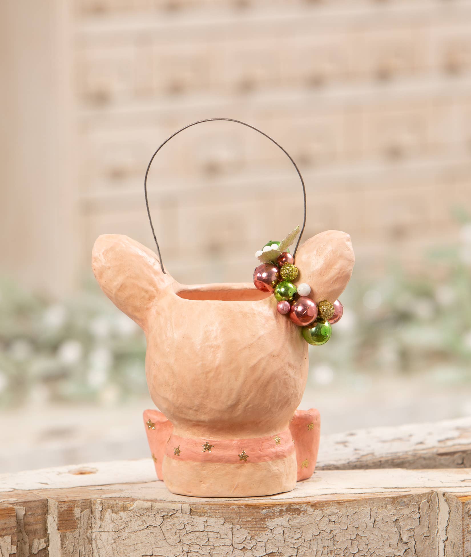 Pastel Fawnie Bucket Small by Bethany Lowe by Quirks! at Shirley Shoppe