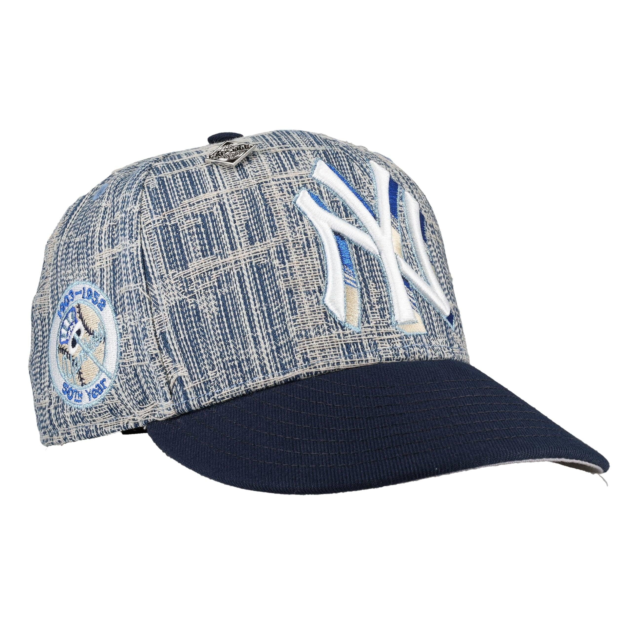 New York Yankees Distressed Denim 50th Season Patch 59Fifty Fitted Hat