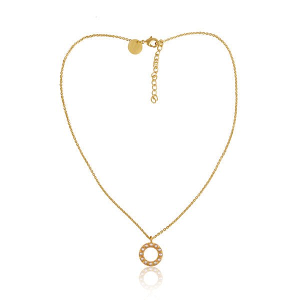 Pearl Circle Pendant Necklace by Christina Greene at Shirley Shoppe