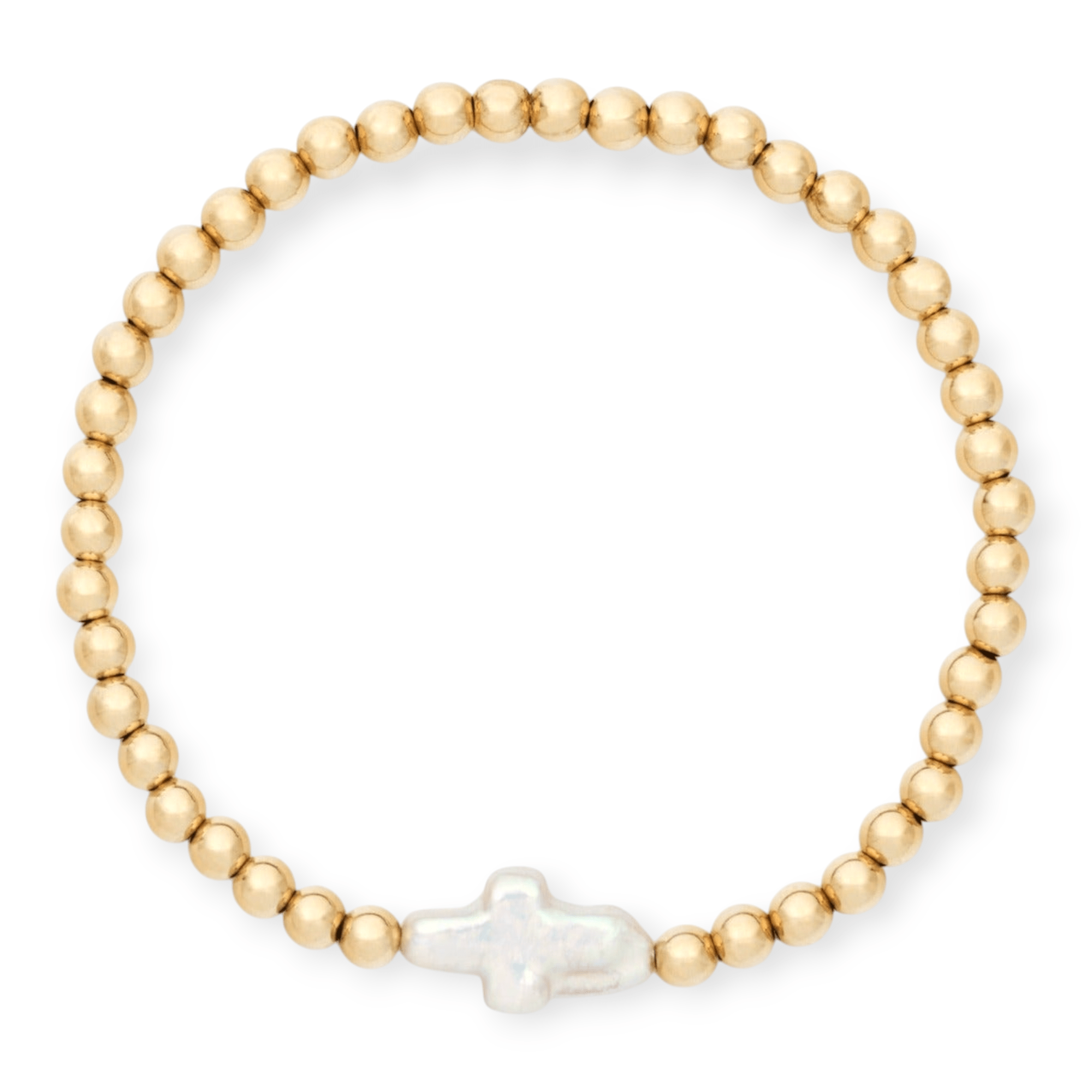 pearl cross juno bracelet (4mm) by Cuffed by Nano LLC at Shirley Shoppe