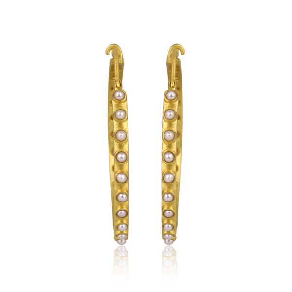 Pearl Hoop Earrings by Christina Greene at Shirley Shoppe