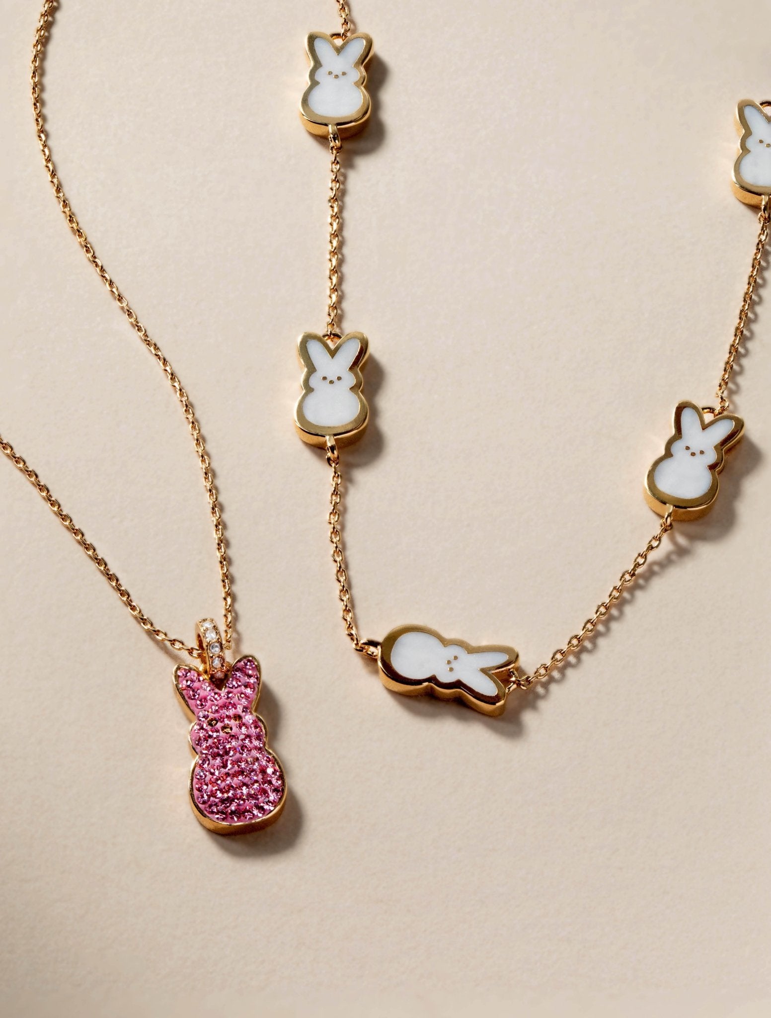 PEEPS® Pink Crystal Bunny Pendant Necklace by ALEX AND ANI at Shirley Shoppe