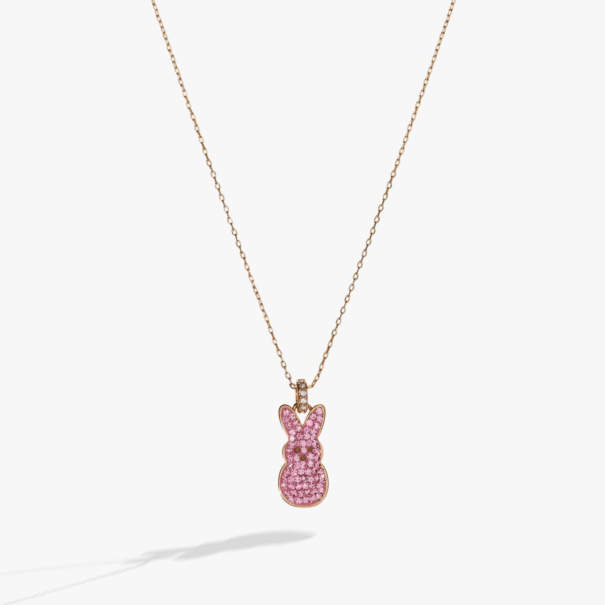 PEEPS® Pink Crystal Bunny Pendant Necklace by ALEX AND ANI at Shirley Shoppe