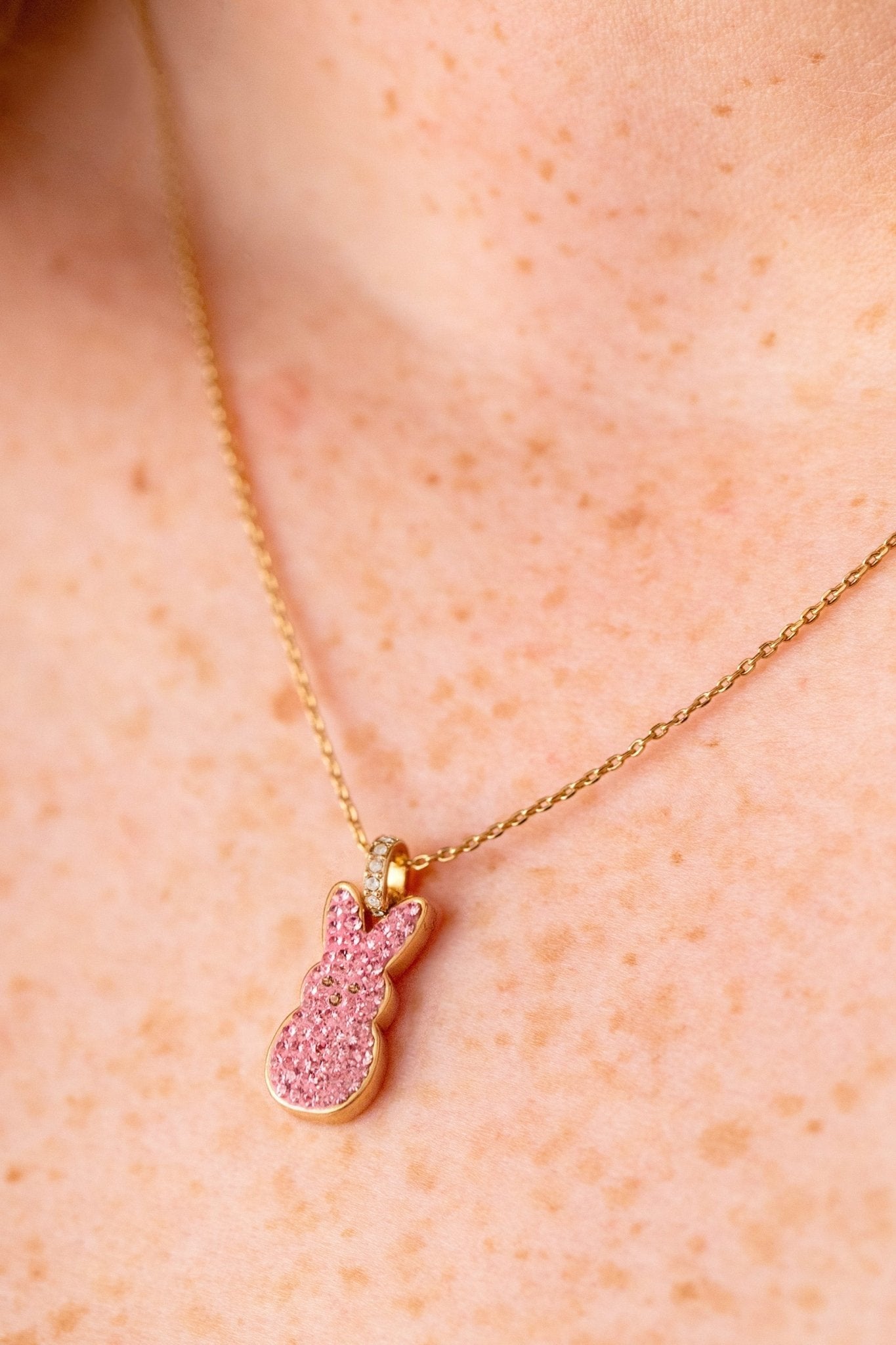 PEEPS® Pink Crystal Bunny Pendant Necklace by ALEX AND ANI at Shirley Shoppe