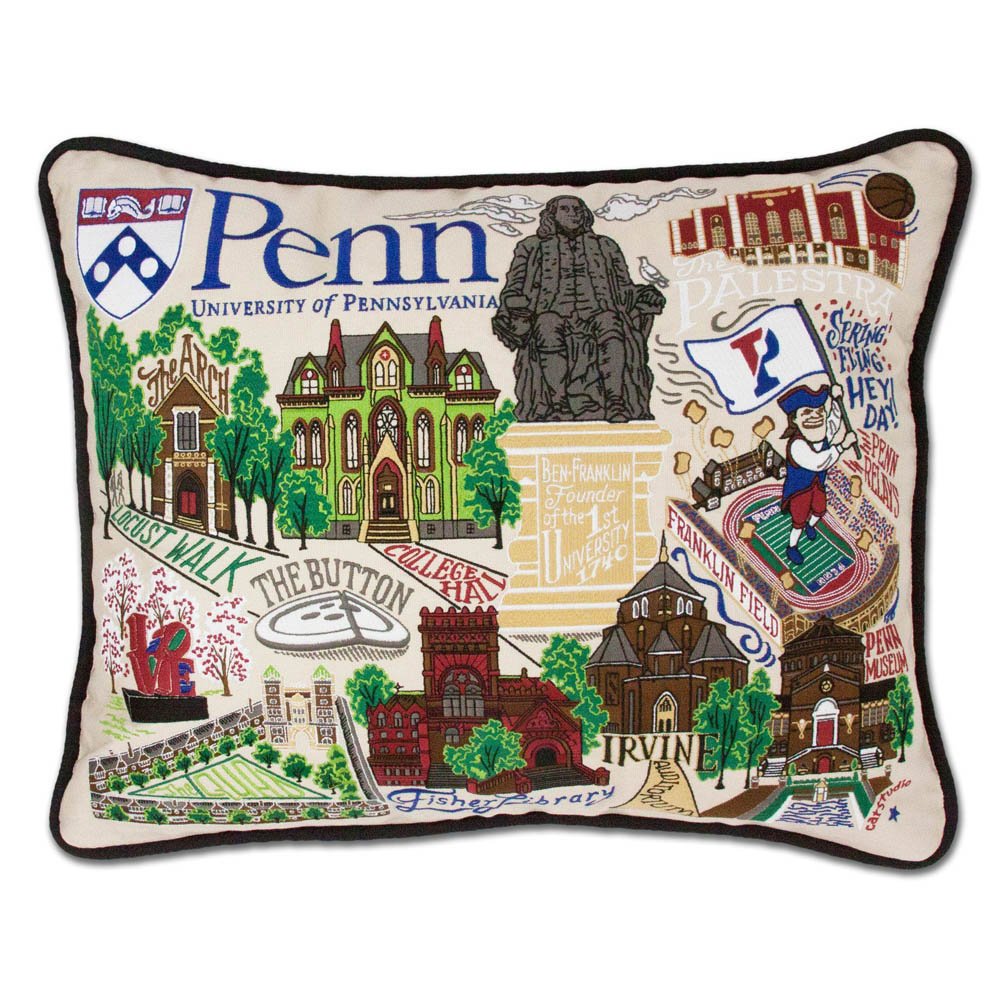Pennsylvania, University of Collegiate Embroidered Pillow by CatStudio by Quirks! at Shirley Shoppe