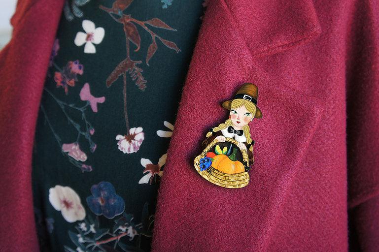 Pilgrim Thanksgiving Brooch by Laliblue by Quirks! at Shirley Shoppe