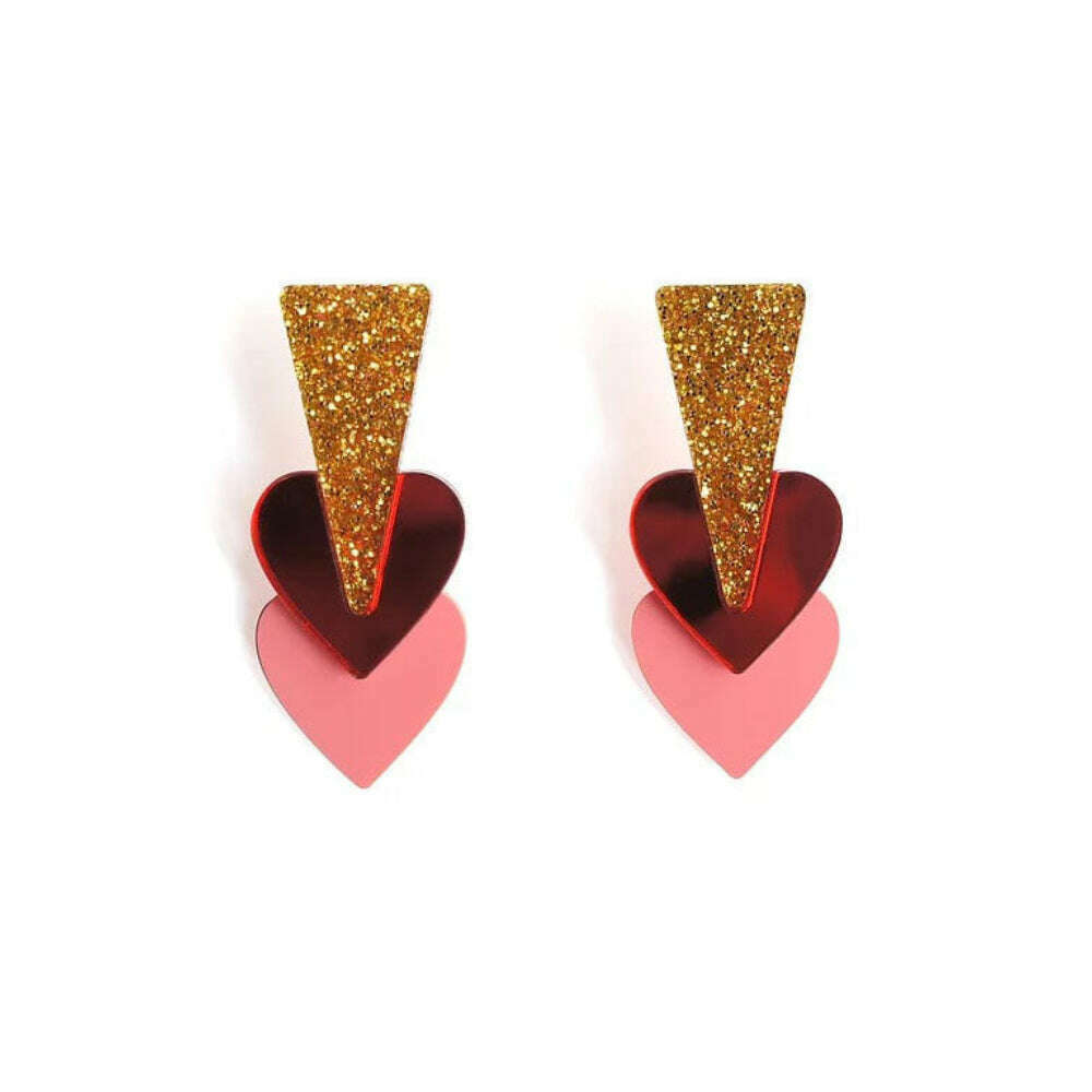 Pink Hearts Earrings by Laliblue
