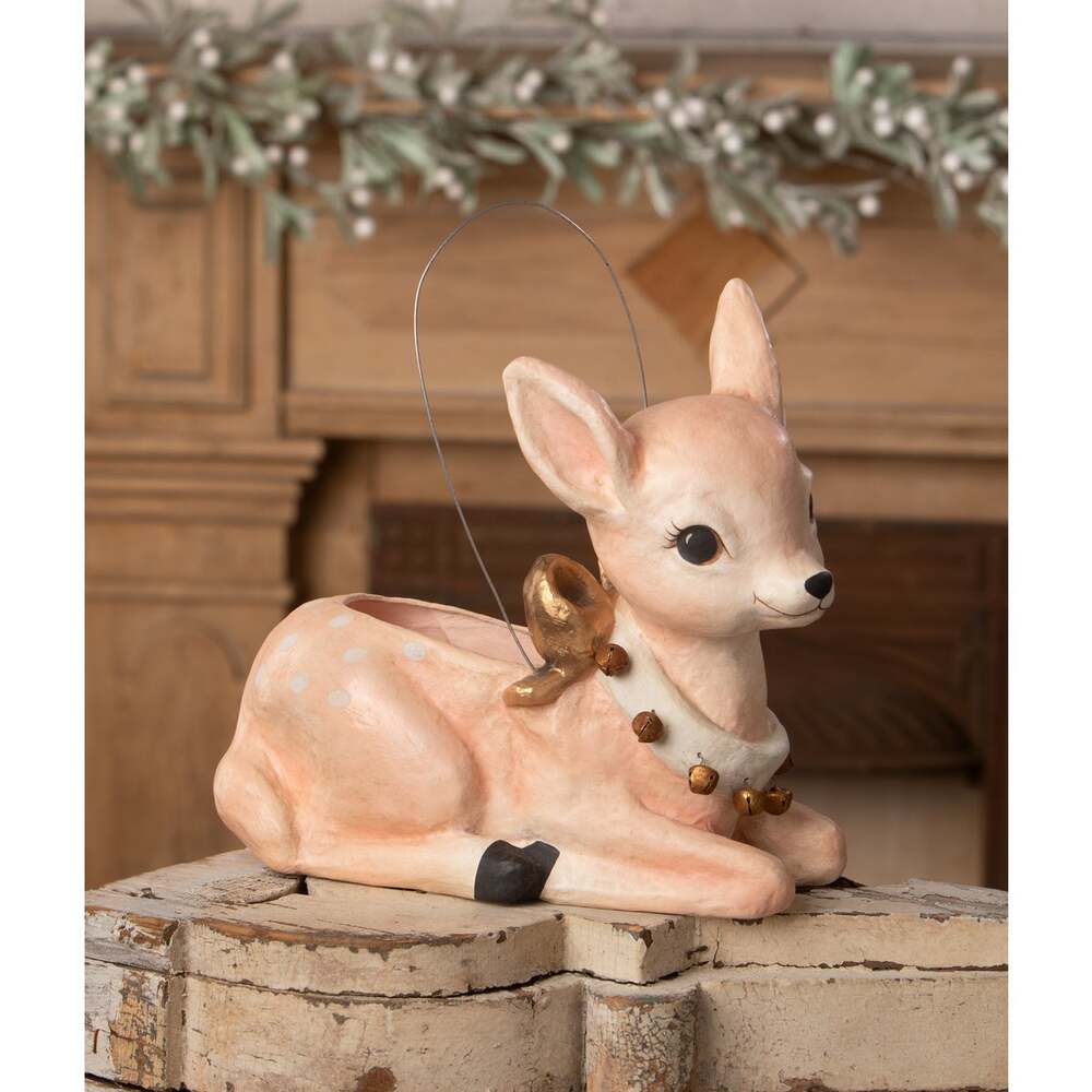 Pinky Reindeer Bucket by Bethany Lowe Designs by Quirks! at Shirley Shoppe