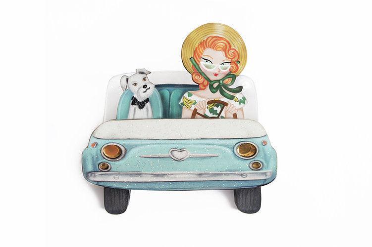 Pinup Car Ride Convertible Brooch & Necklace by Laliblue by Quirks! at Shirley Shoppe