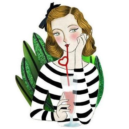 PinUp with Milkshake Brooch by Laliblue by Quirks! at Shirley Shoppe