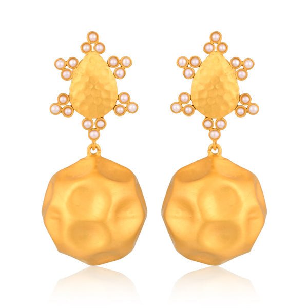 Playa del Sol Drop Earrings - Pearl by Christina Greene at Shirley Shoppe