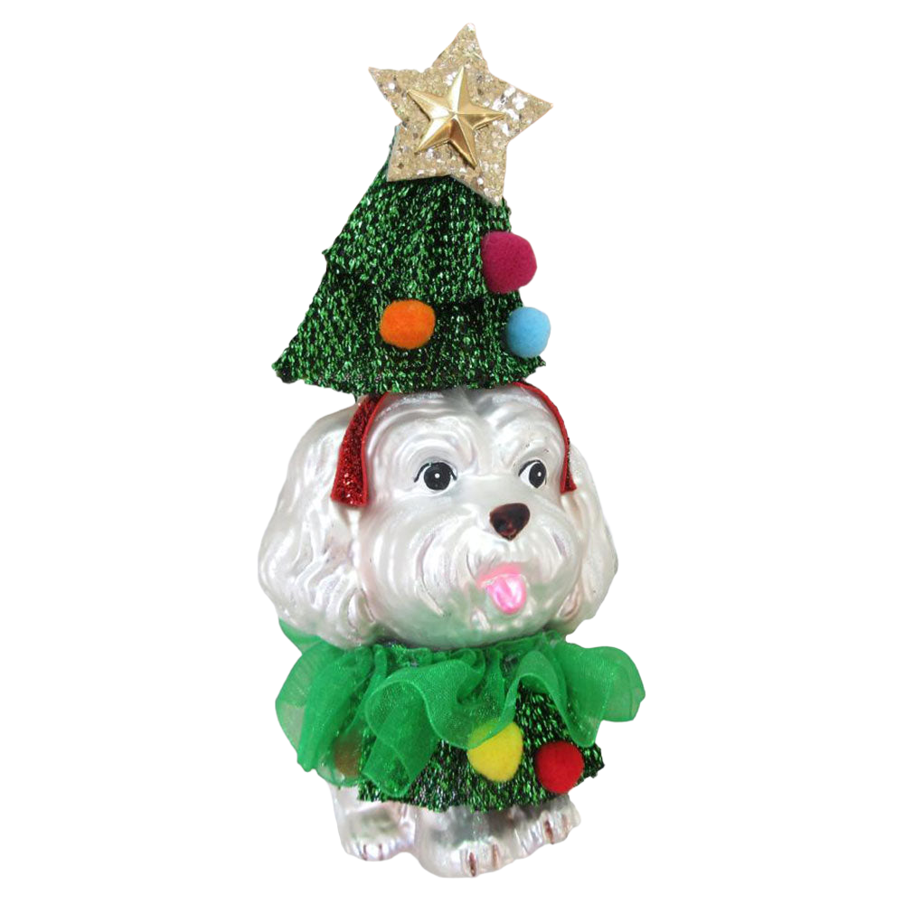 Poodle in Tree Costume Ornament by December Diamonds by Quirks! at Shirley Shoppe