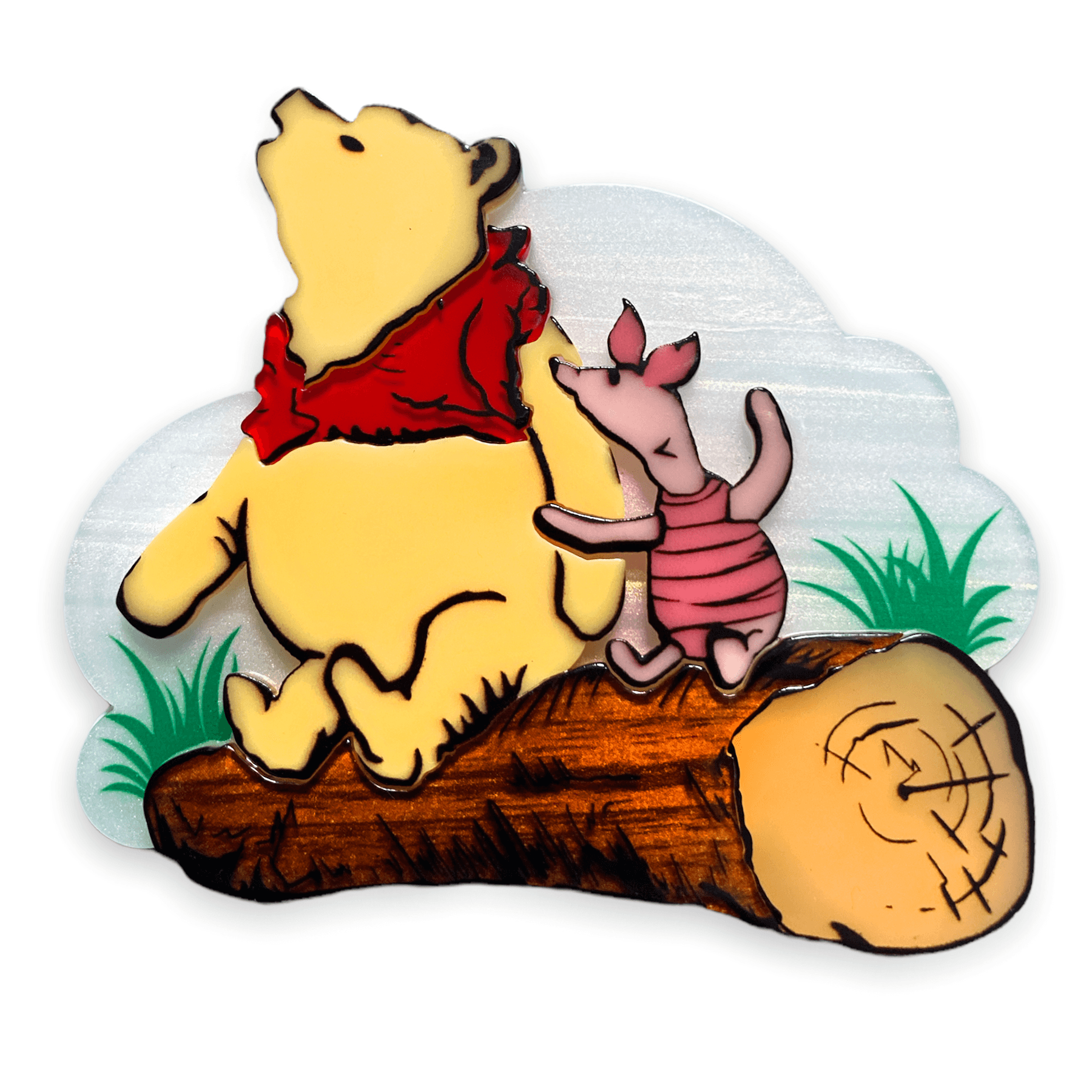 "Pooh and Piglet" Brooch by Lipstick & Chrome by Quirks! at Shirley Shoppe