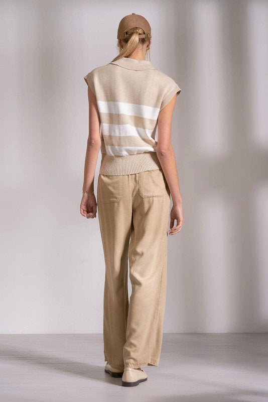 Porter Sweater Beige Stripe by Shop Elan at Shirley Shoppe