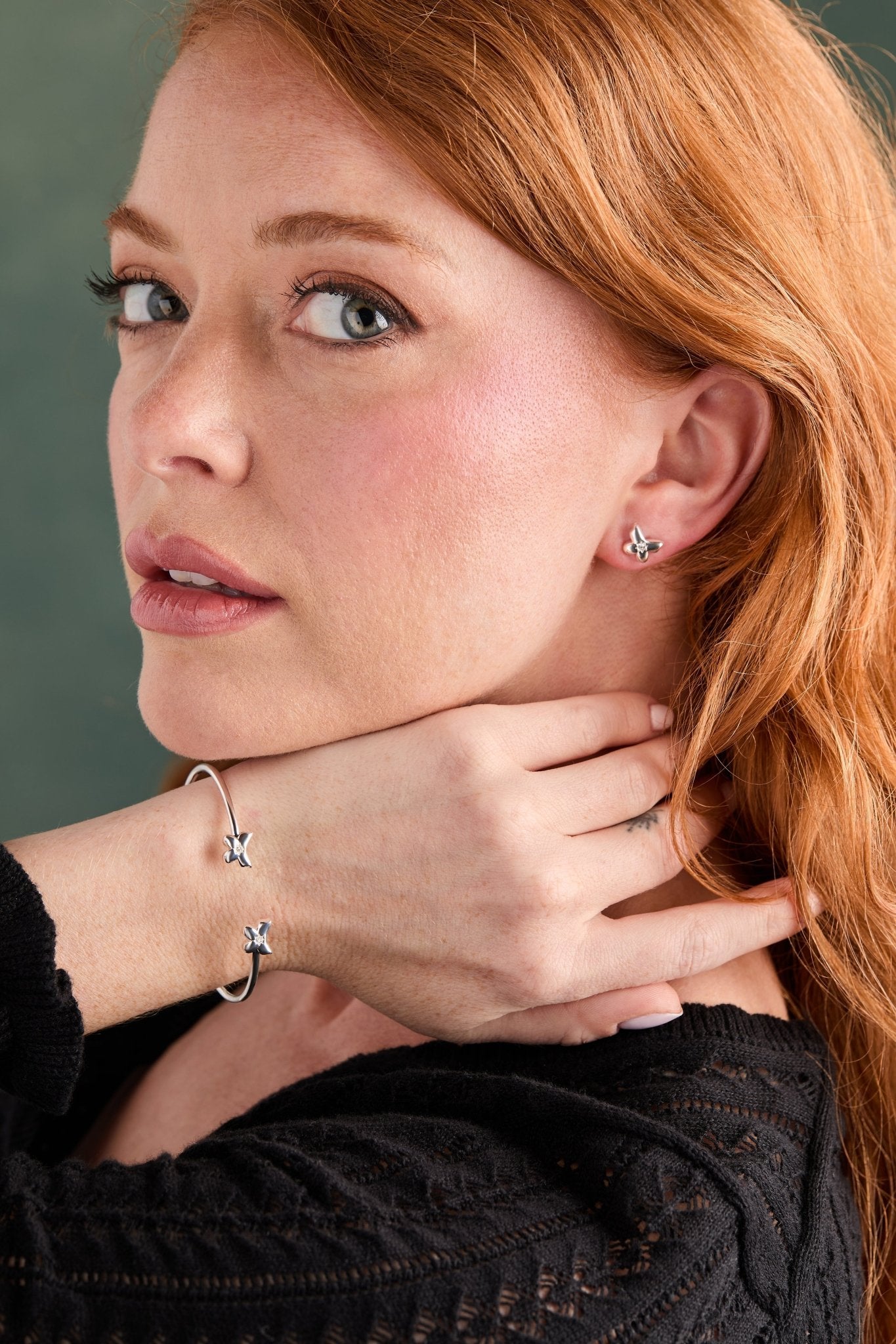 Puffy Butterfly Crystal Stud Earrings by ALEX AND ANI at Shirley Shoppe