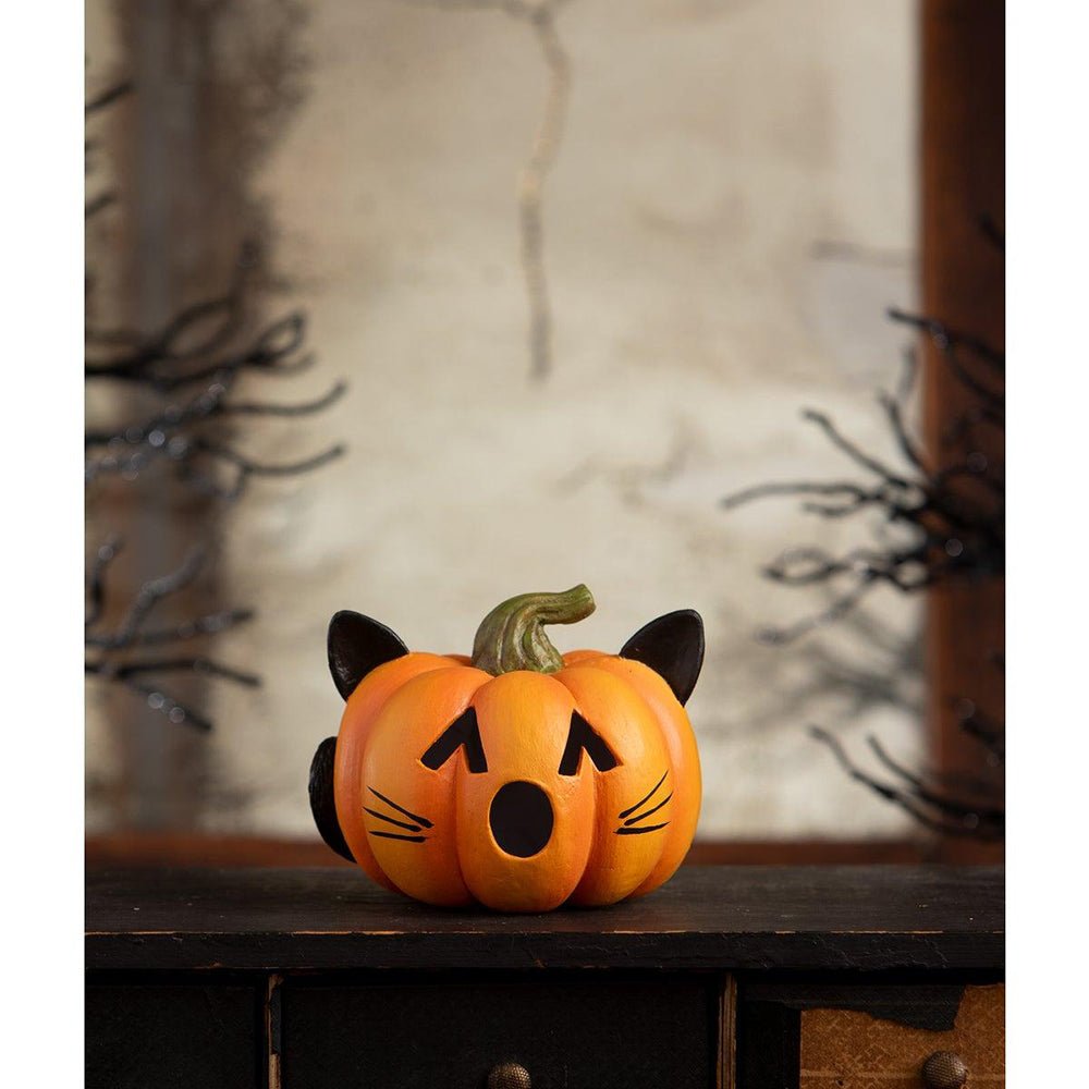 Pumpkin Cat Luminary by Bethany Lowe Designs by Quirks! at Shirley Shoppe