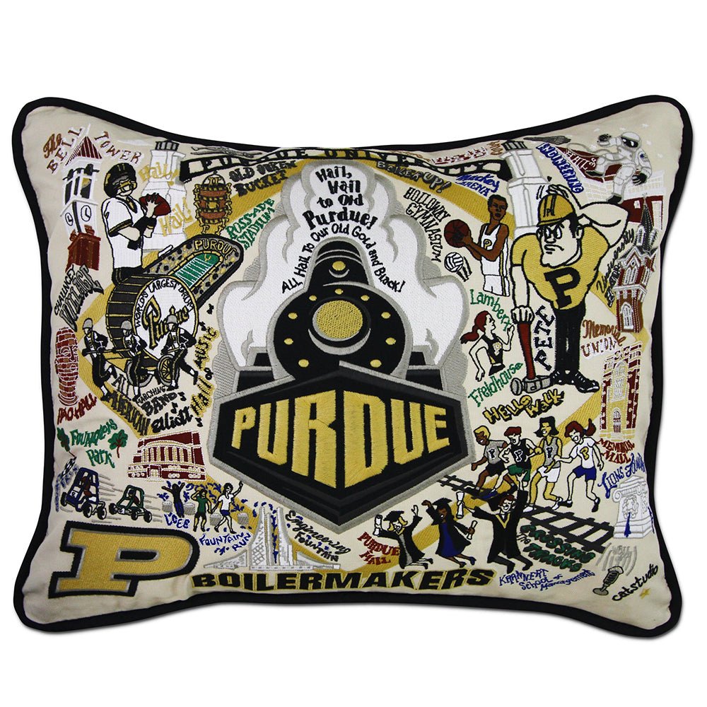 Purdue University Collegiate Hand - Embroidered Pillow by Quirks! at Shirley Shoppe