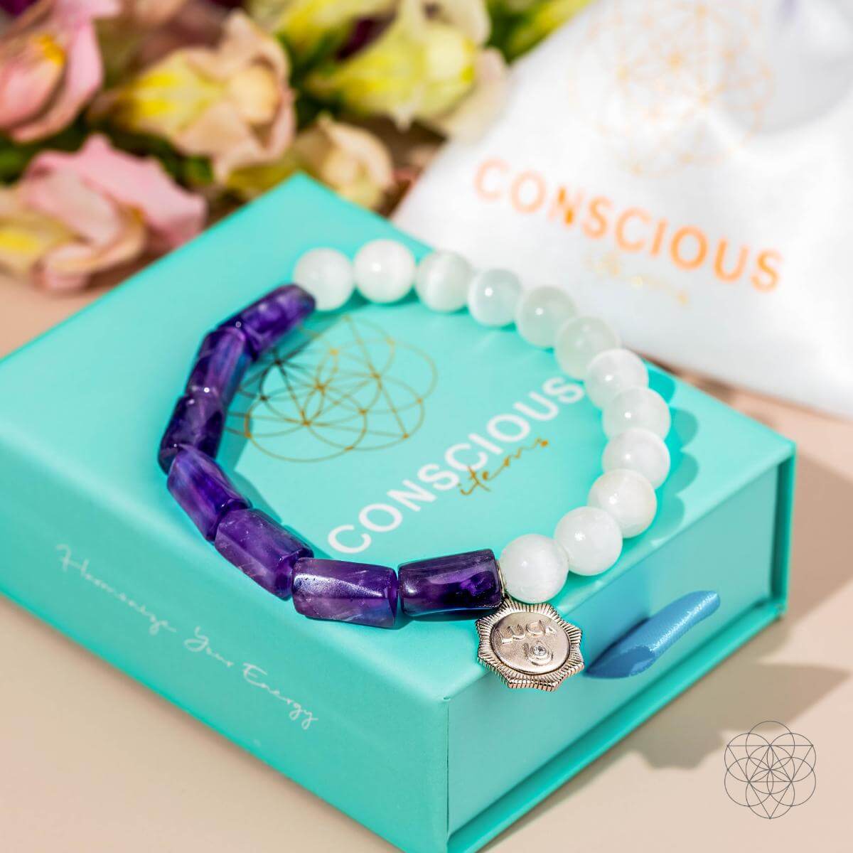 Pure Luck - Horseshoe Amethyst Bracelet by Conscious Items at Shirley Shoppe