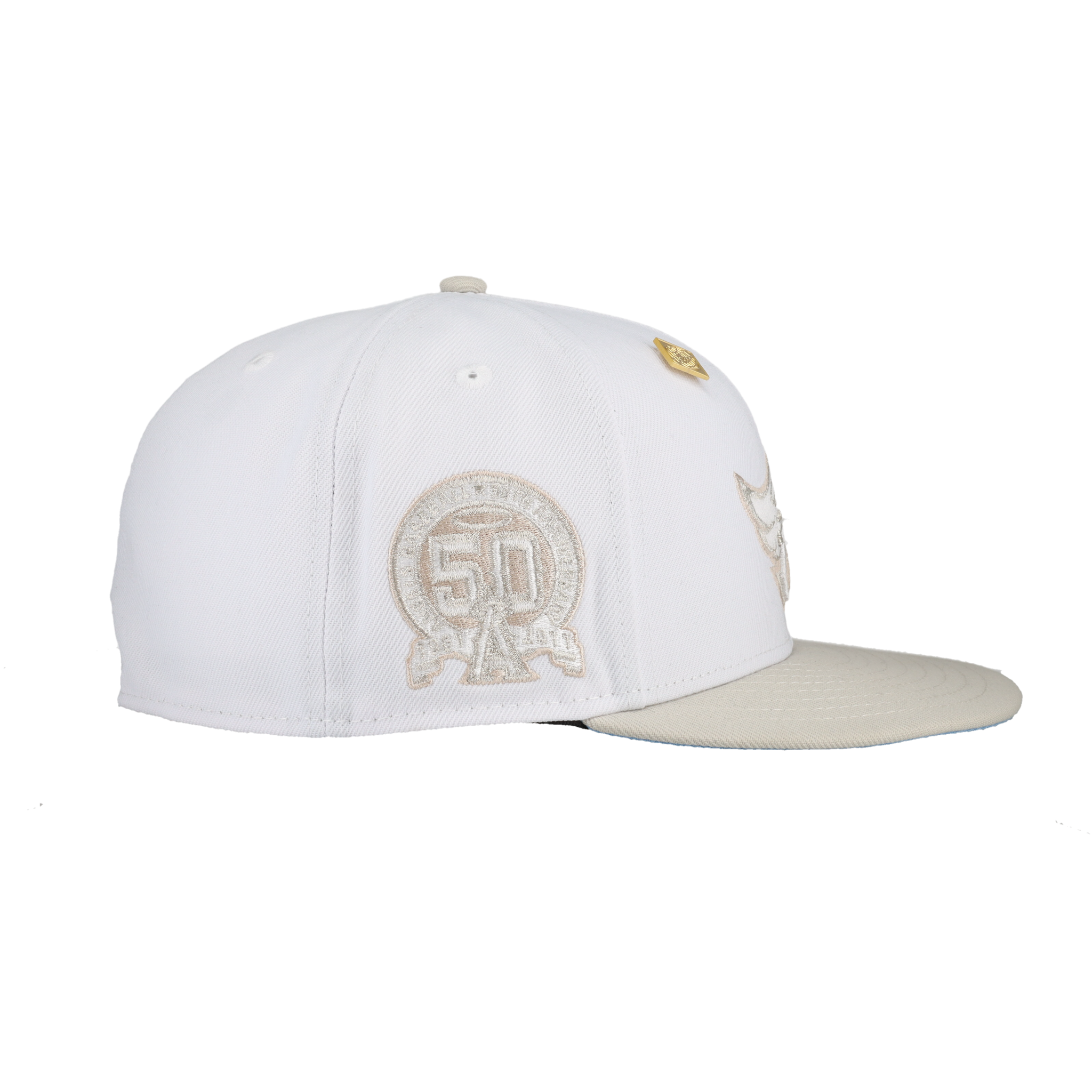 Anaheim Angels Pure White 50th Anniversary Patch 59Ffity Fitted Hat