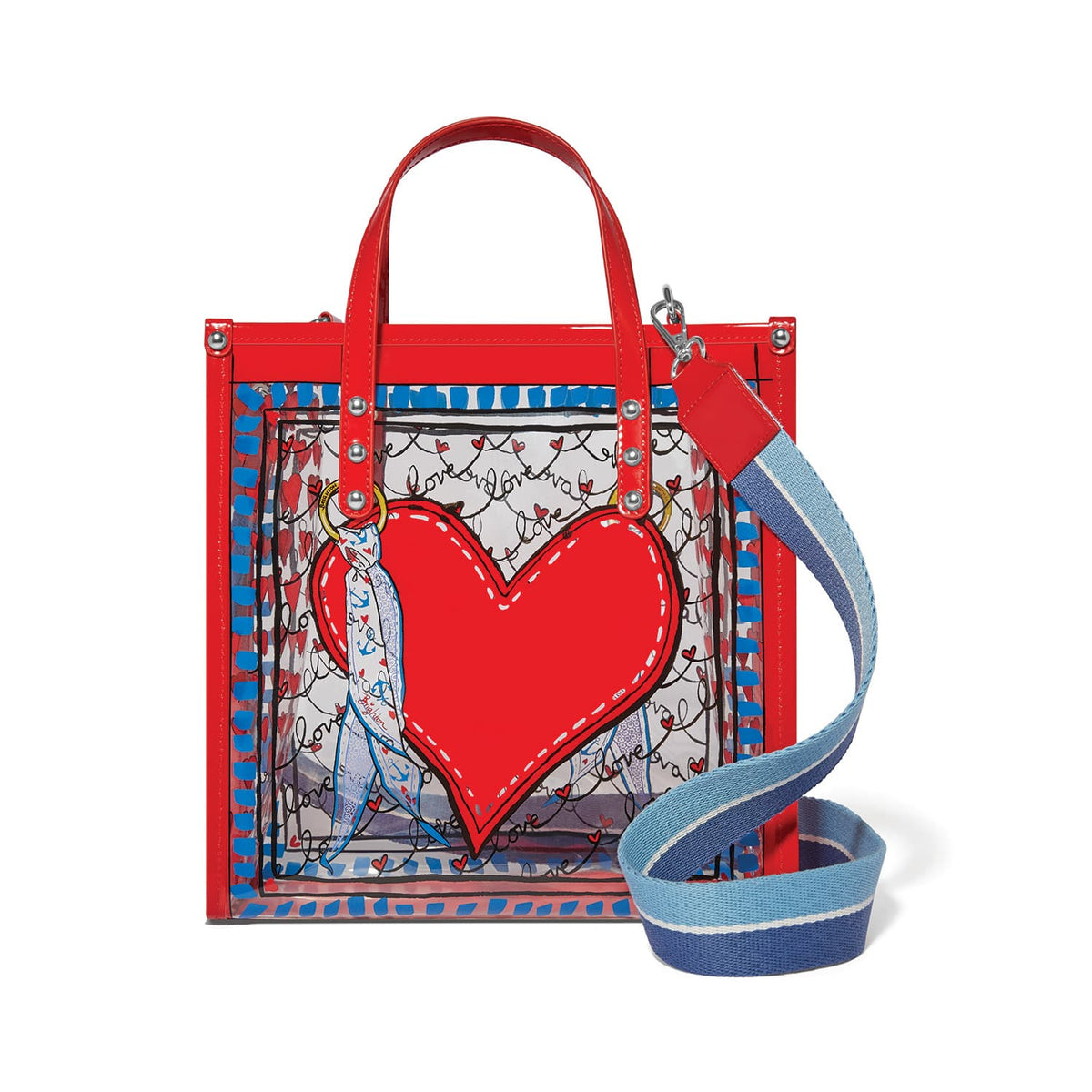 Striped Loved Vinyl Tote
