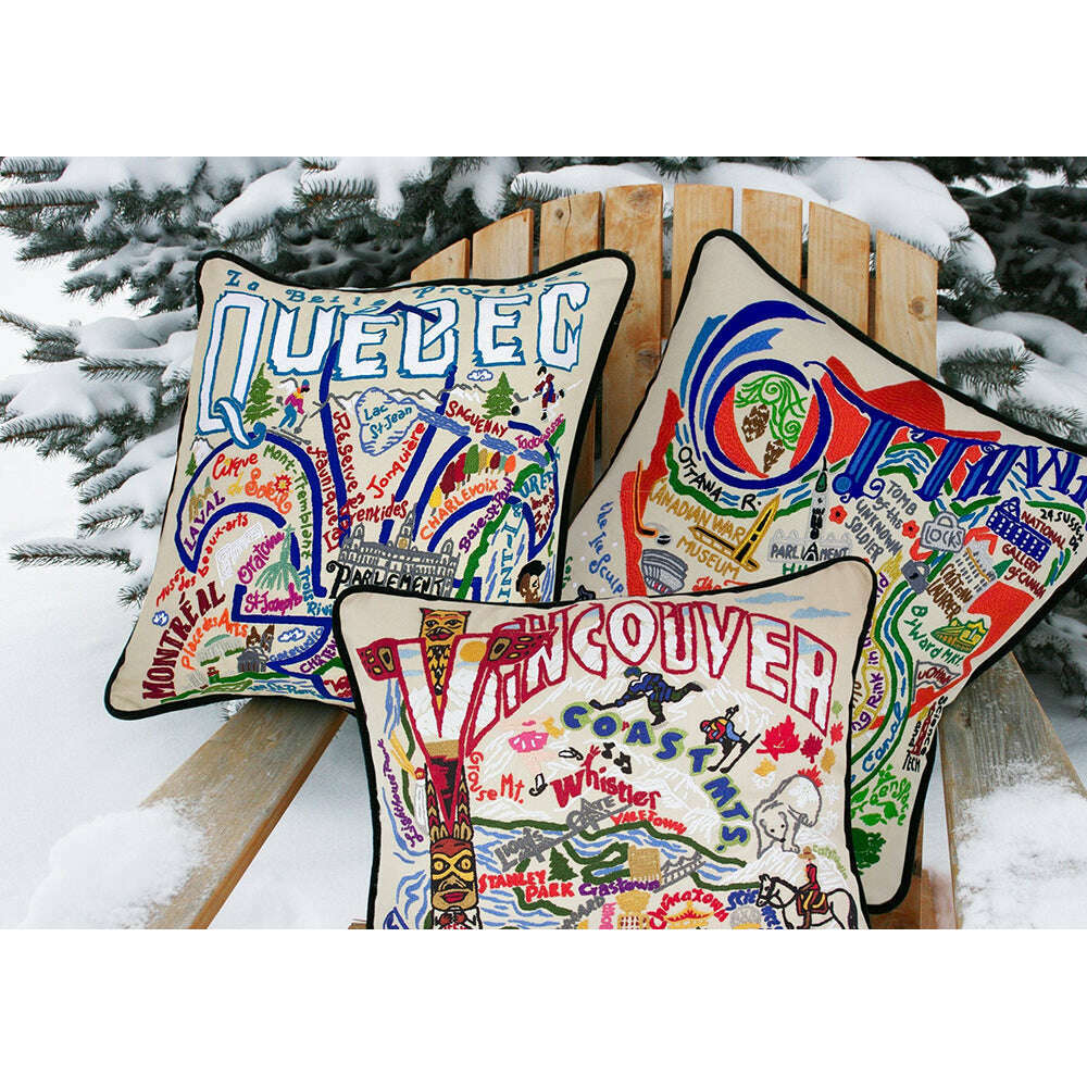 Quebec Hand-Embroidered Pillow