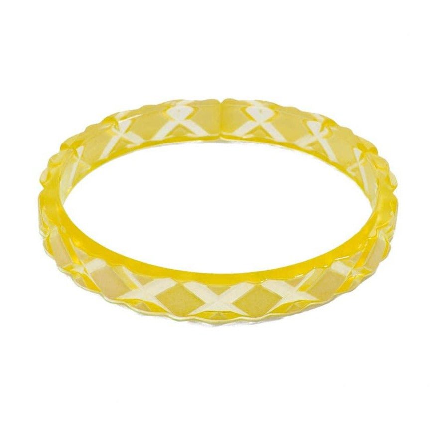 Quilted Resin Bangle Bracelet - YELLOW by Quirks! at Shirley Shoppe