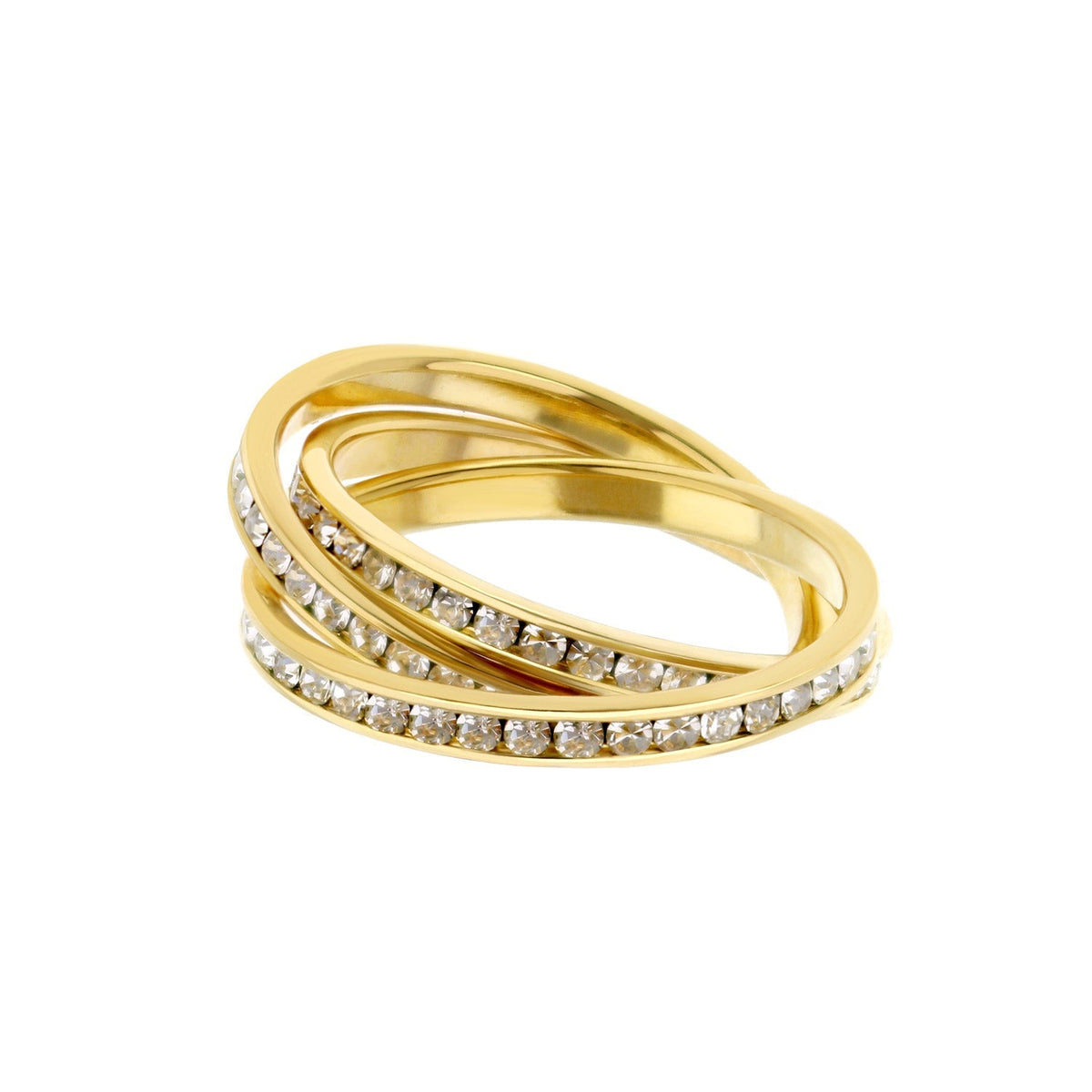 Glamour Pave Stackable Ring — Triple Channel Roll