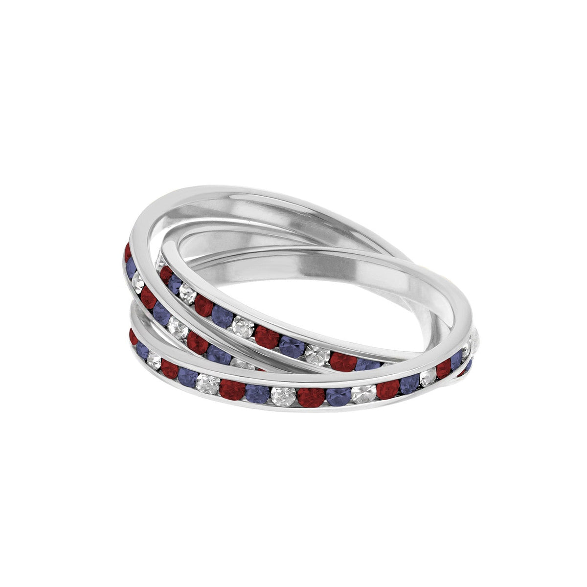 Glamour Pave Stackable Ring — Triple Channel Roll