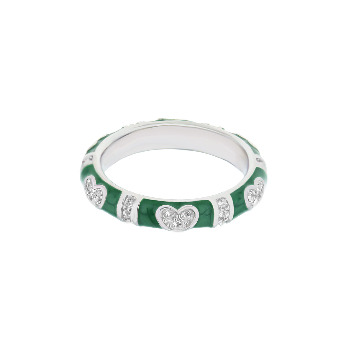 Pave Love Stackable Ring — Slim Heart Band