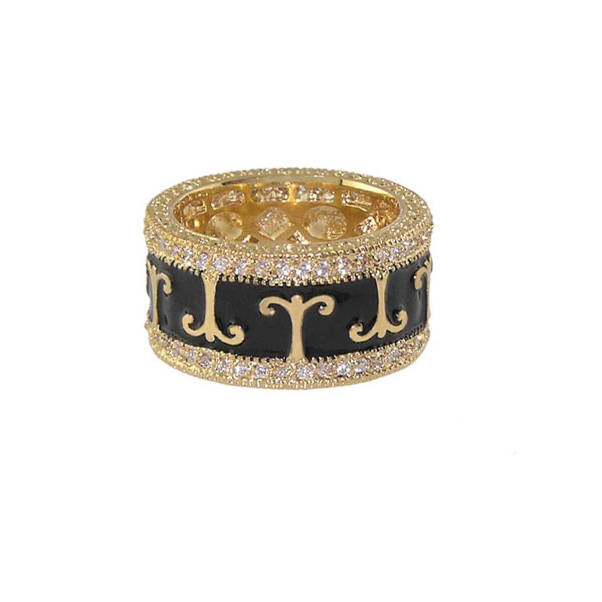 Renaissance Style Ring — Pavé Edge Scroll