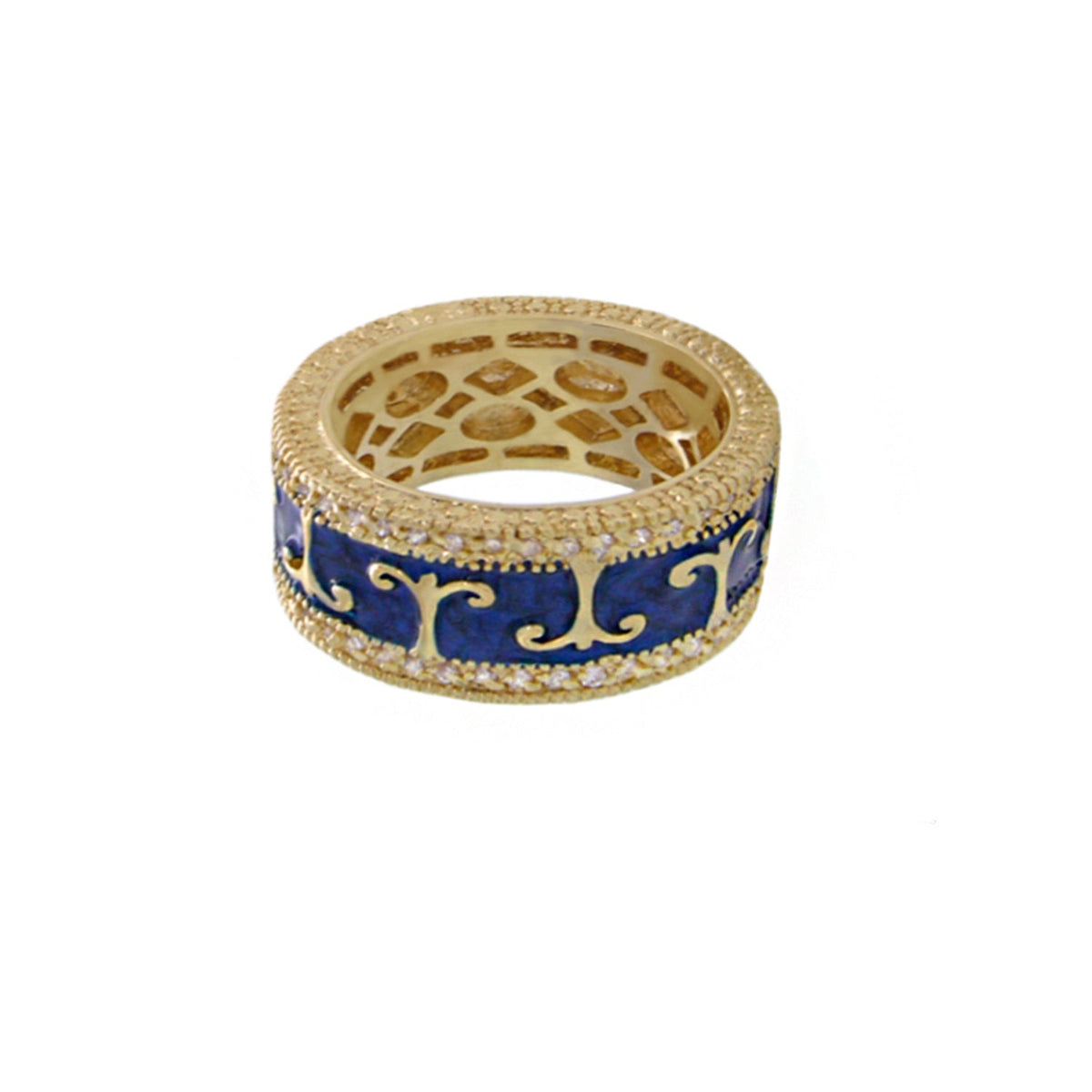 Renaissance Style Ring — Pavé Edge Scroll