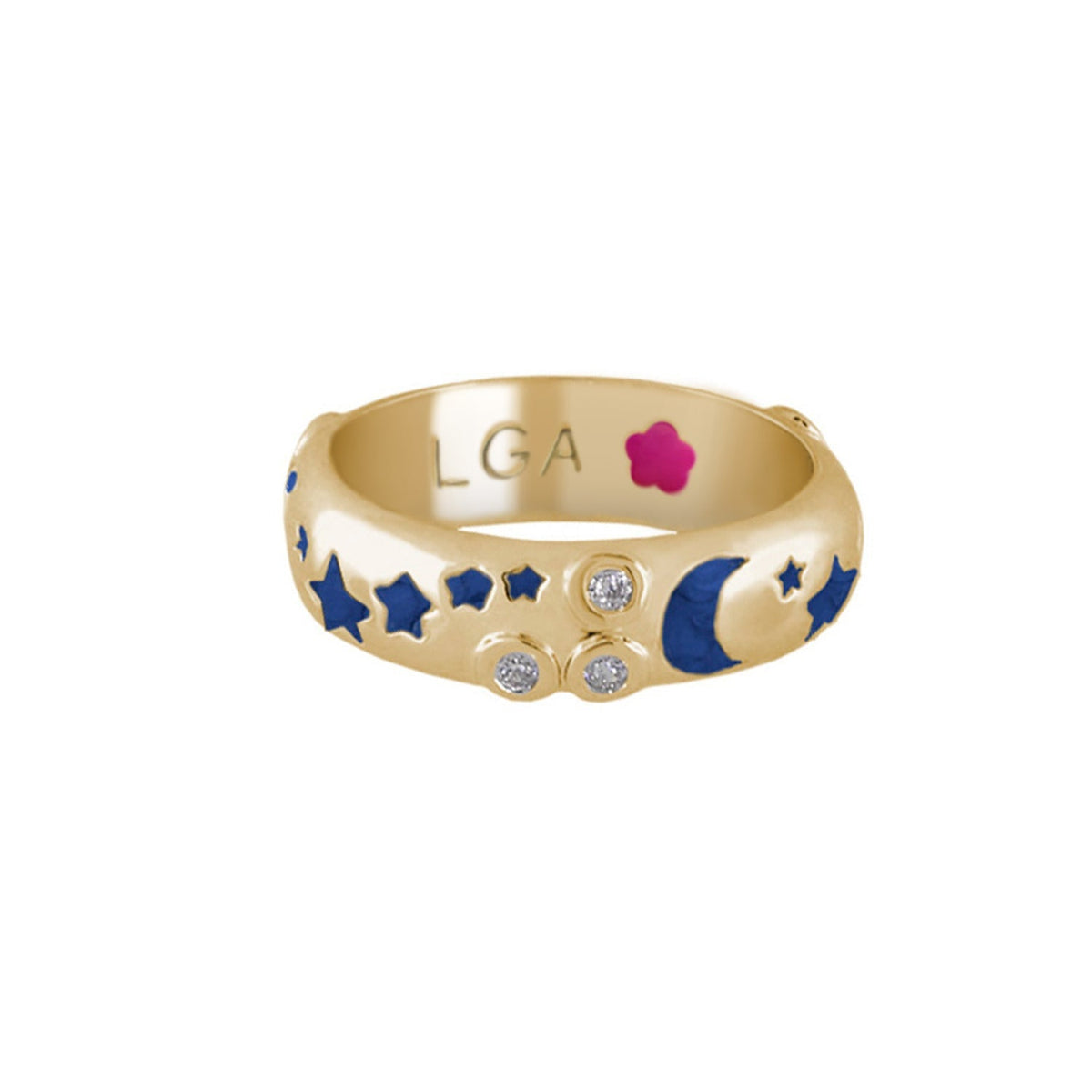 Stars of Night Stackable Ring — Domed Polished Band