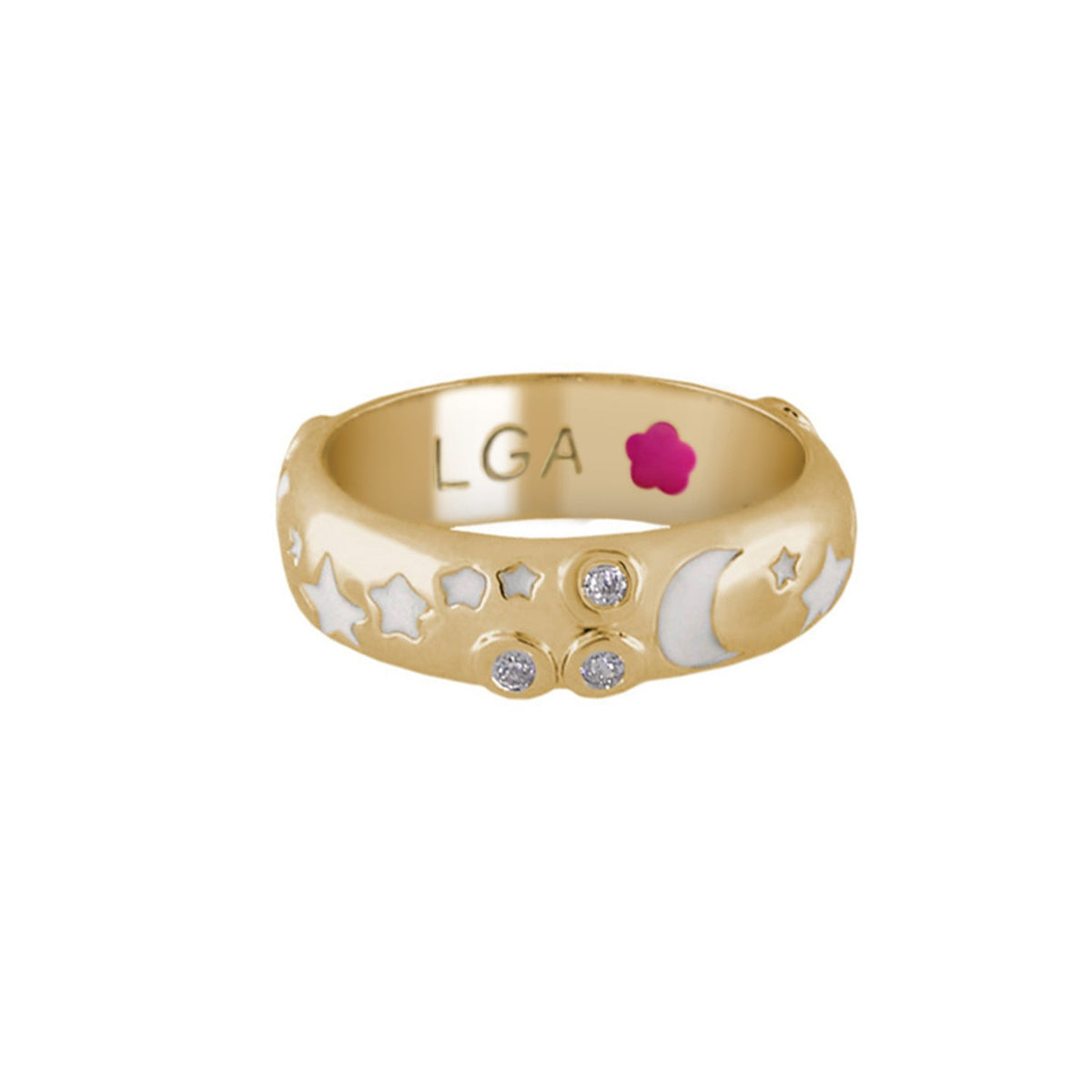 Stars of Night Stackable Ring — Domed Polished Band