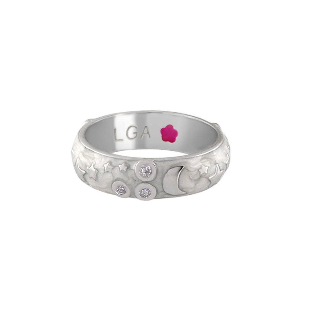 Stars of Night Stackable Ring — Wide Enamel Band