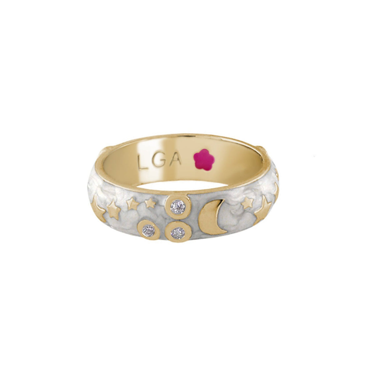 Stars of Night Stackable Ring — Wide Enamel Band
