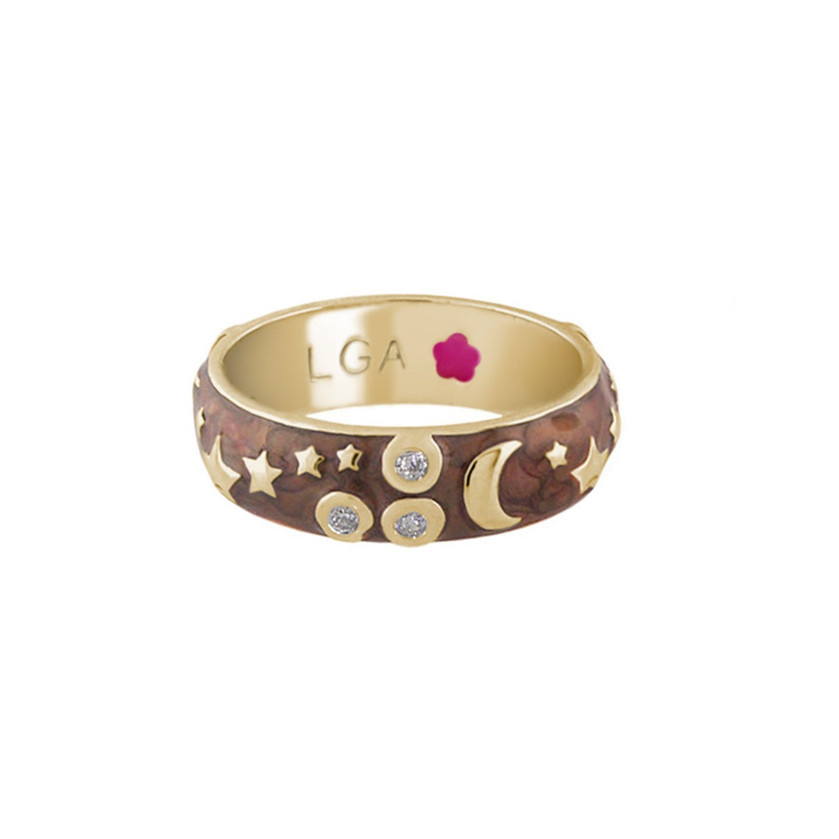 Stars of Night Stackable Ring — Wide Enamel Band