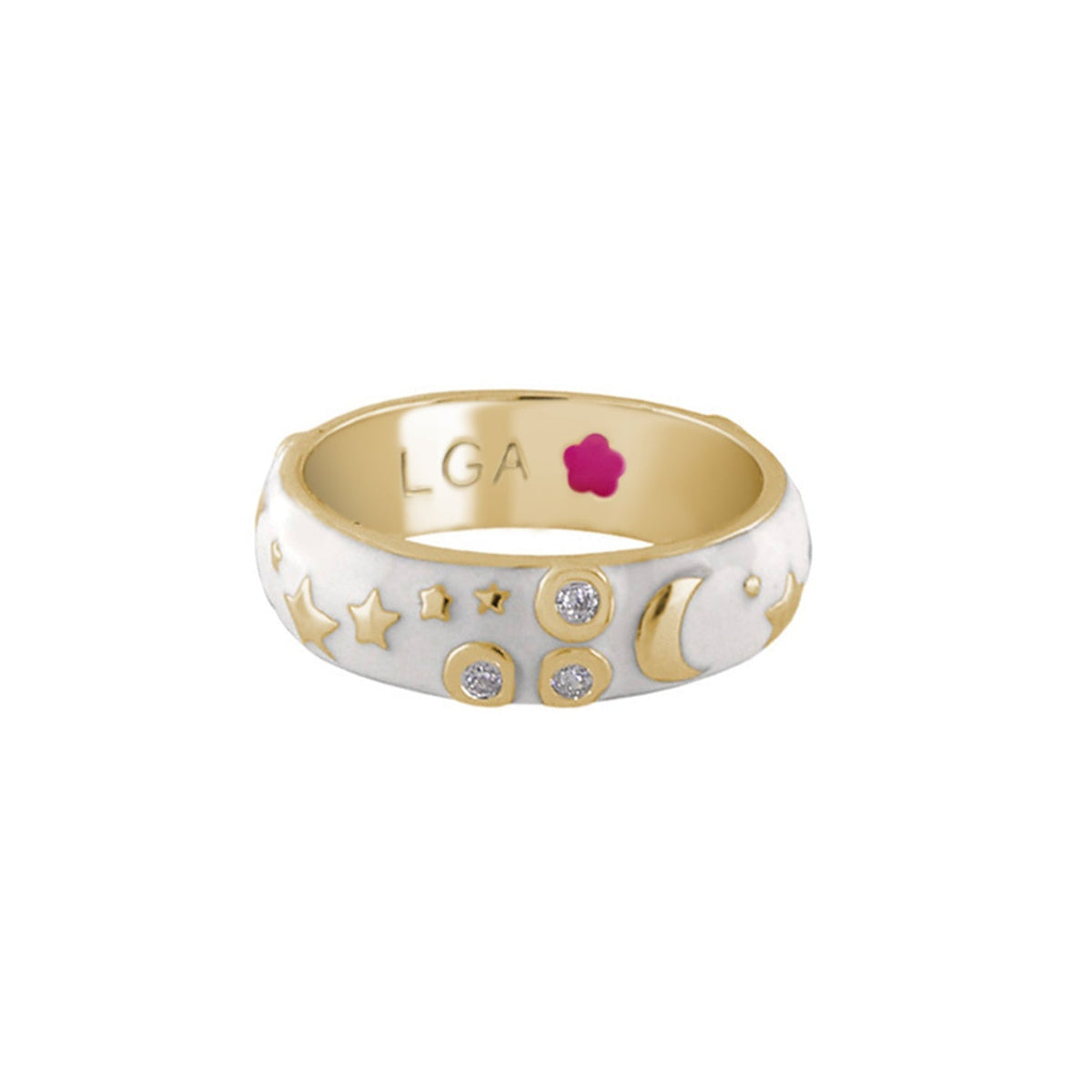 Stars of Night Stackable Ring — Wide Enamel Band